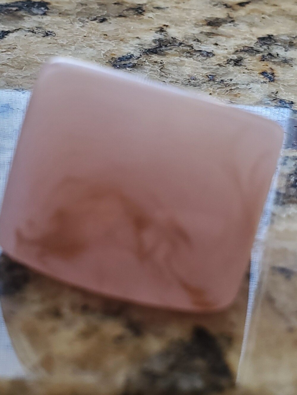 Square Resin Cabochon in Dusty Rose Ring